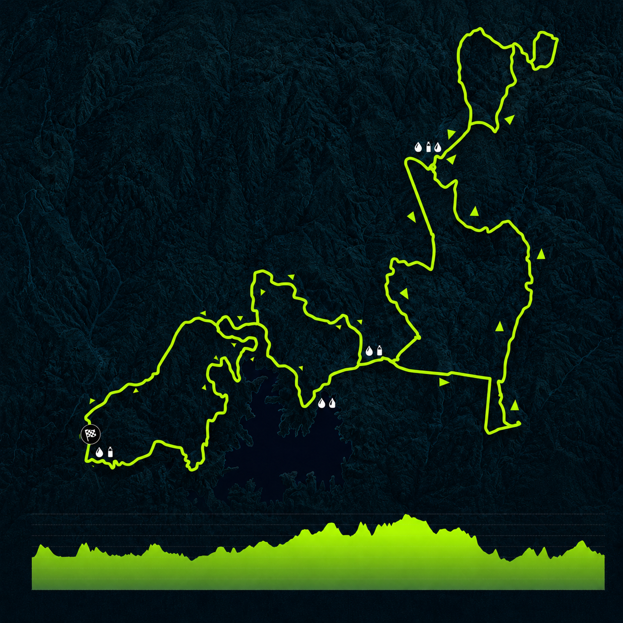 Mapa y perfil de elevación del recorrido de 60 km